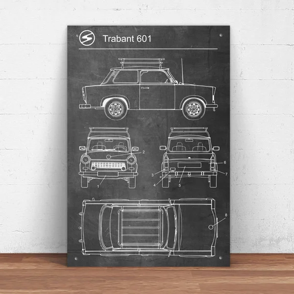 

Trabant 601 Car Metal Tin Sign Pin Up Metal Sign Metal Decor Wall Sign Wall Decor (20cmx30cm) LCH22
