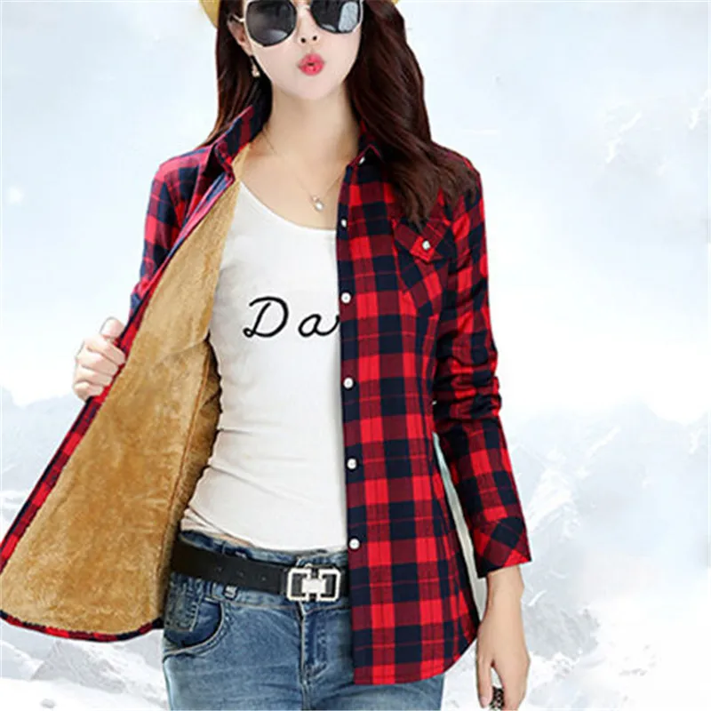 Новинка 2019 Брендовая женская бархатная Толстая теплая блузка рубашки с длинным