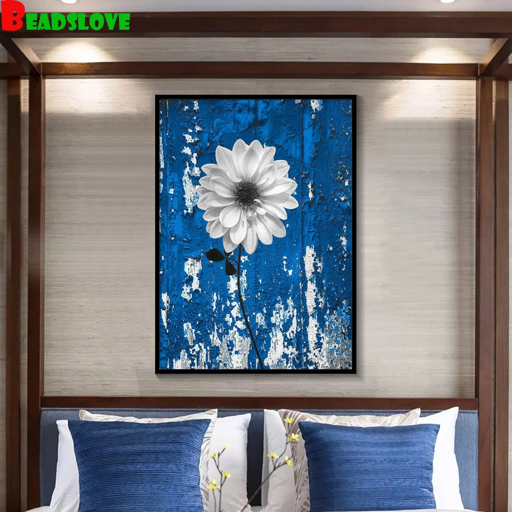 Набор для алмазной вышивки стразы, картина «сделай сам» с цветами, украшение для дома G34