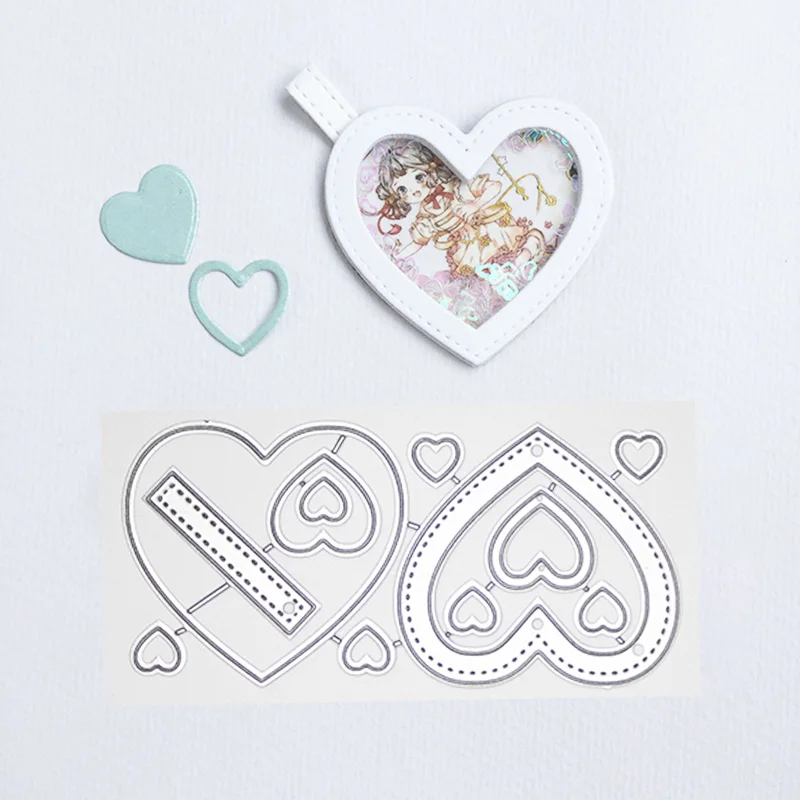 Heart Stitch Frame Metal Cutting Dies Love Little gift for DIY Scrapbooking Album Paper Cards Decorative Craft Embossing Die cut - Цвет: 6
