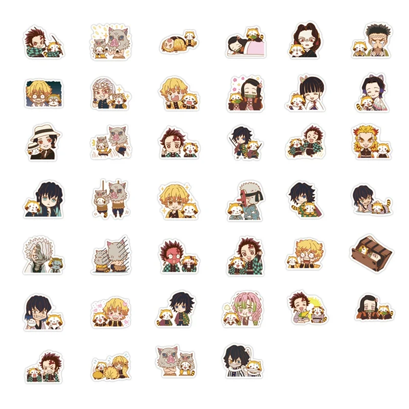 

40PCS/Lot Anime Demon Slayer Kimetsu No Yaiba Sticker Waterproof PVC Skateboard Luggage Motorcycle Guitar Kids Toys Sticker
