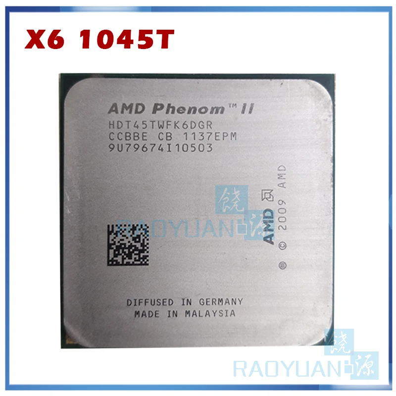 6 ядерный процессор AMD Phenom II X6 1045T HDT45TWFK6DGR 2 7 ГГц Socket AM3|processor socket am3|socket am3phenom ii x6 |