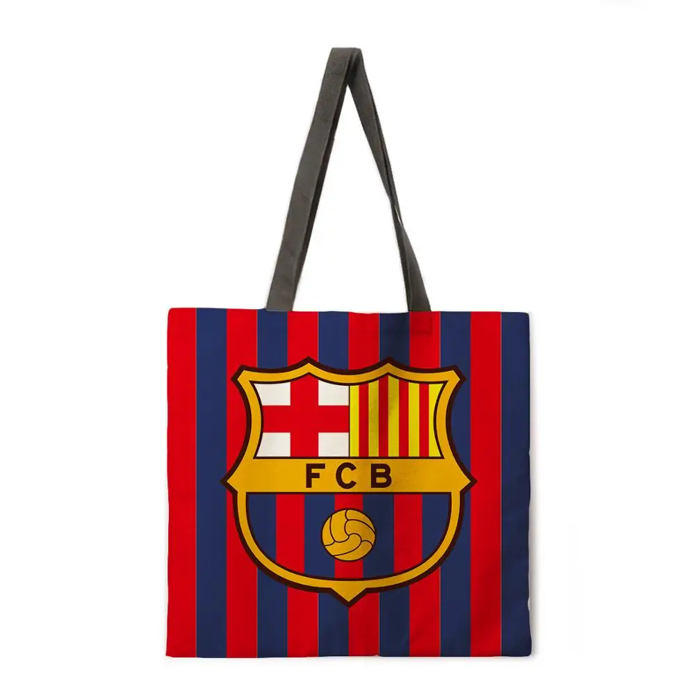 

Reusable shopping bag football team ladies tote bag casual tote bag linen tote bag