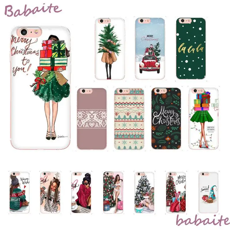 Babaite Новый год Рождество Санта-Клаус снег новинка чехлы для телефона iPhone 8 7 6 6S Plus X