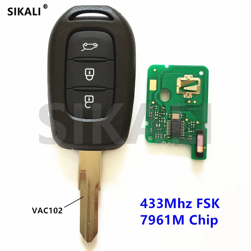 Дистанционный ключ SIKALI подходит для Renault Sandero Dacia Logan Lodgy Dokker Duster 433 МГц PCF7961M