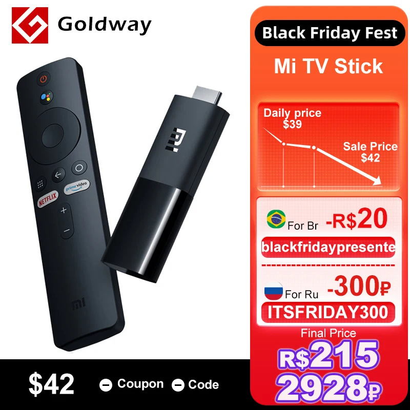  ТВ-приставка Xiaomi Mi TV глобальная версия, Android TV 9,0, четырехъядерная, 1080P, DTS, HD декодирование, 1 ГБ ОЗУ, 8 Гб ПЗУ, Google Assistant, Netflix 