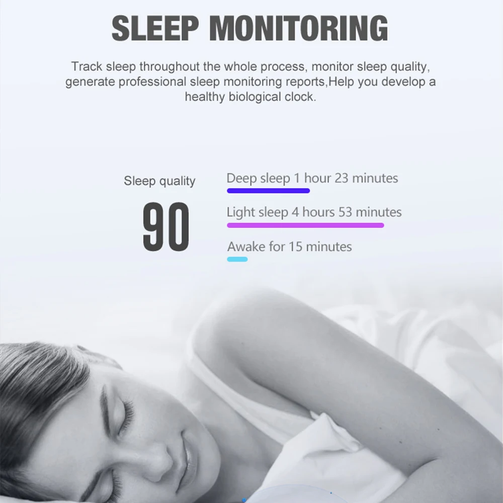 

GIAUSA P18 Fitness Bracelet Smartwatch Sports Measurement Message Reminder Women's Smart Watches for Men Android