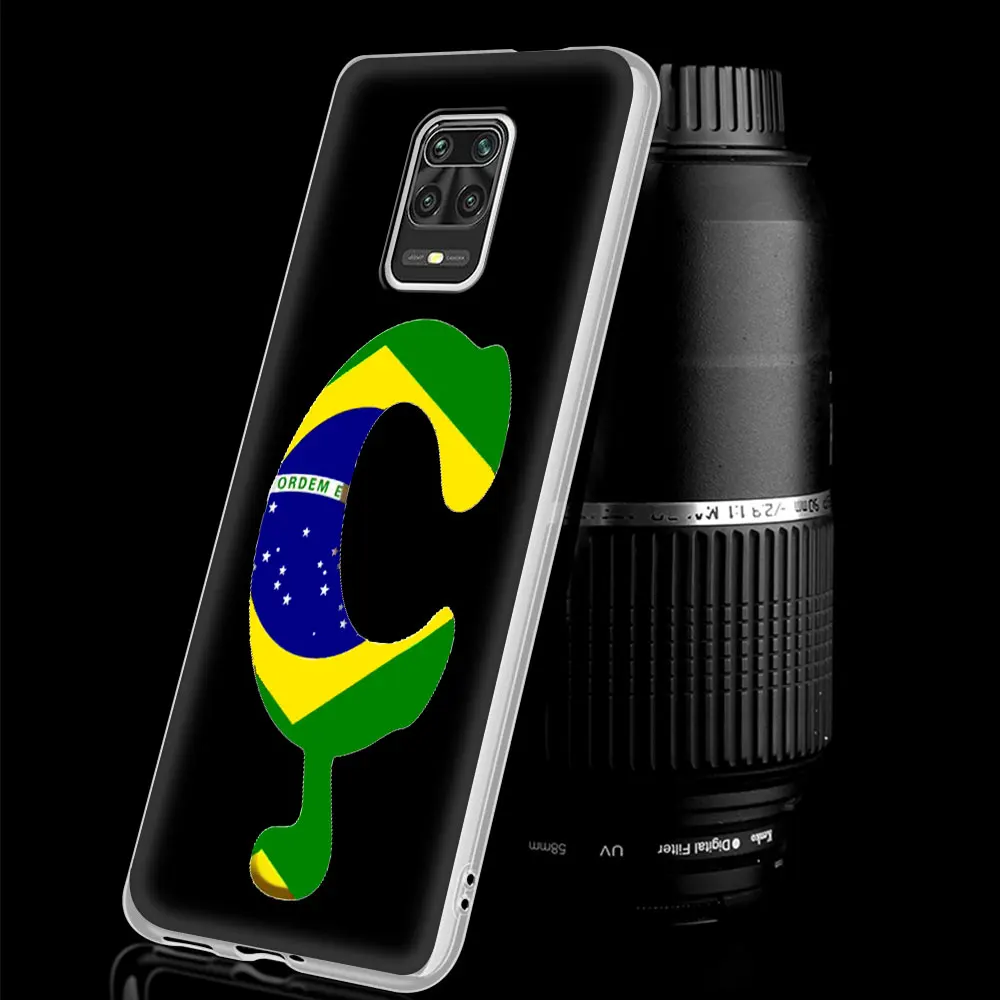 

Silicon Phone Case For Xiaomi Redmi Note 9S 8 Pro 9 7 8T 10 9C 7A 8A 9A 6A K30 Pro 6 Matte Cover Letter B Brazil Flag National