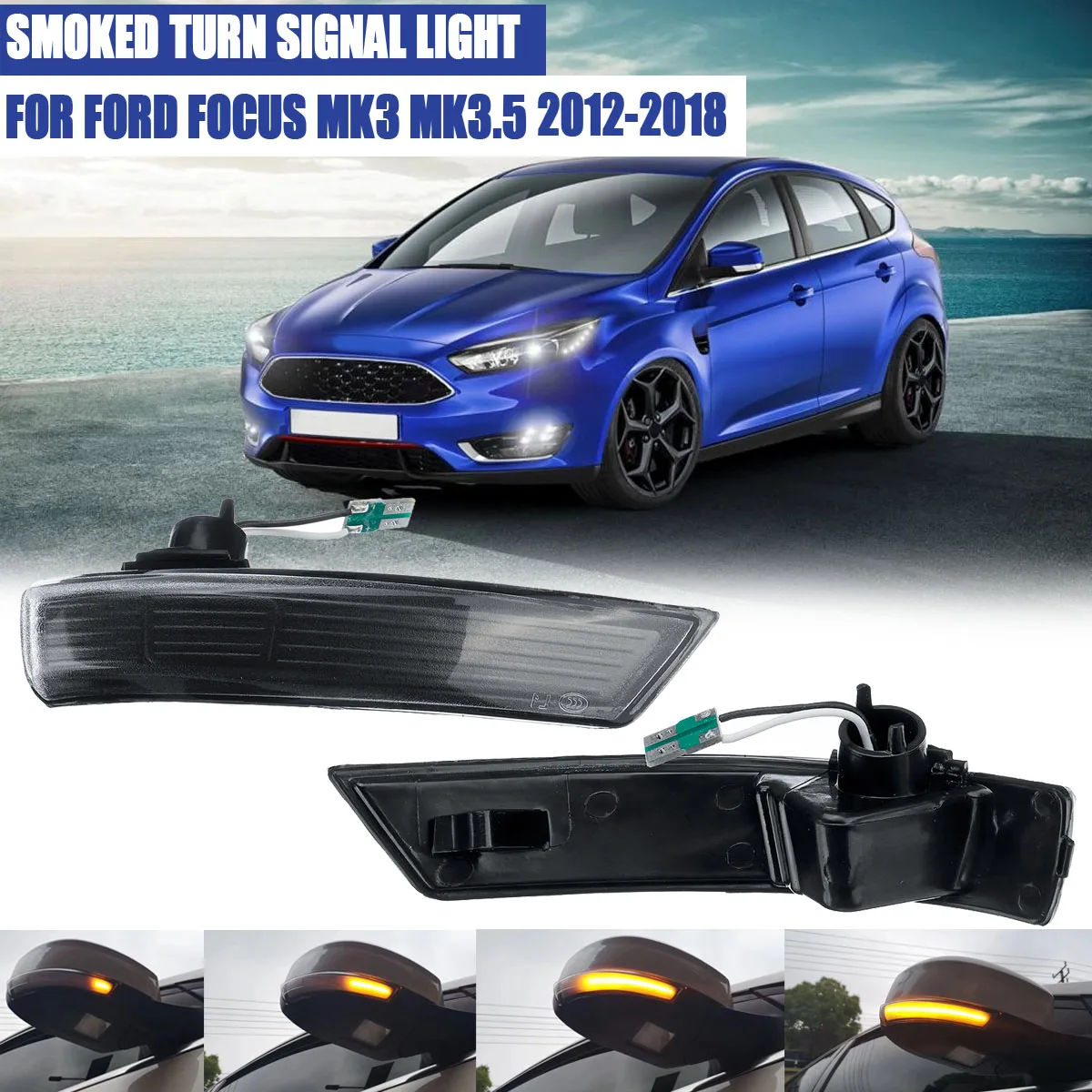 Динамический светильник светодиодный с поворотным сигналом боковое крыло