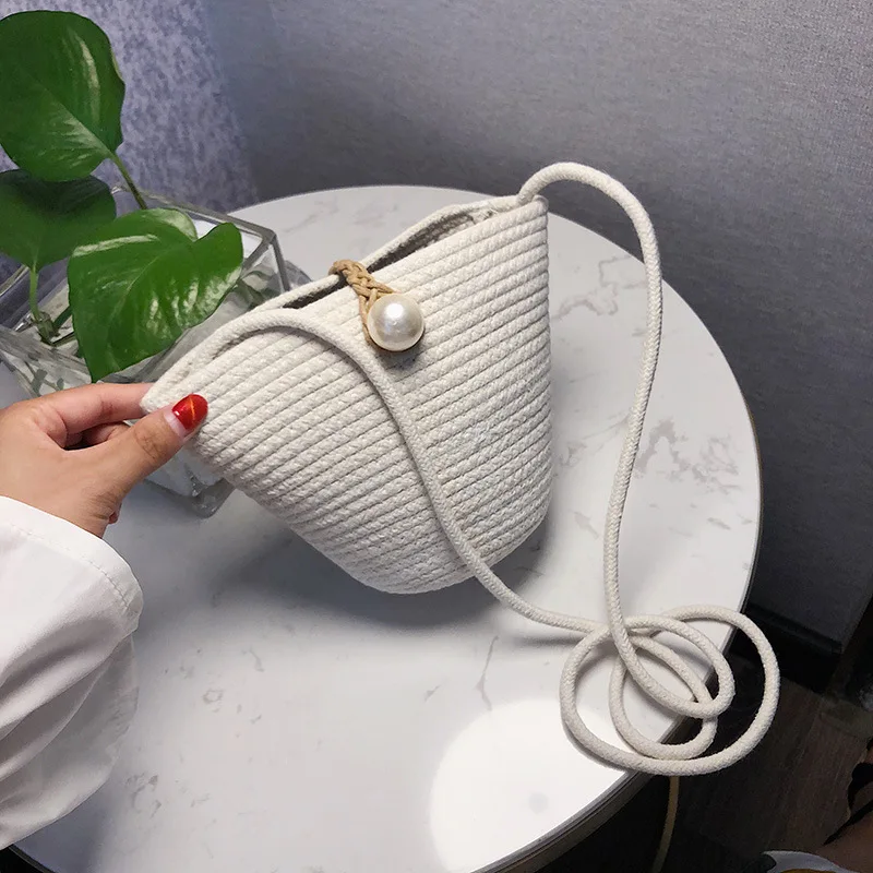 

Mori Series Woven Bucket Bag Women's Bag New 2021summer Straw Bag Cross Bag Korean Messenger Bag