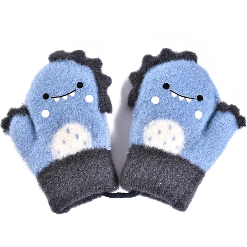 

Уличные теплые варежки для верховой езды, мягкие эластичные вязаные перчатки на весь палец для девочек и мальчиков, милые перчатки карамель...