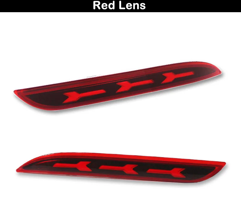 Red Lens IJDM 3D оптический стиль светодиодный бампер отражатель фары Противотуманные фары для-17 Ford Mustang последовательные поворотники бампер противотуманные фары - Испускаемый цвет: Red Lens