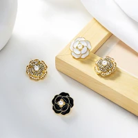 2021 new french creative ab camellia earrings vintage elegant charm rose earrings ladies asymmetric earrings jewelry gift