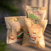 24sets christmas kraft paper bags santa claus snowman fox holiday xmas party favor bag candy cookie pouch gift wrapping supplies