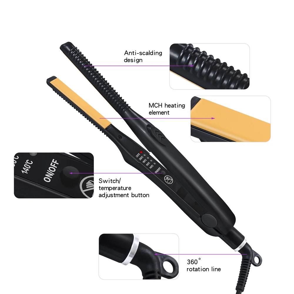2 in1 Hair Curler and Straightener Curling Iron Tourmaline Ceramic Twisted Flat With LCD |
