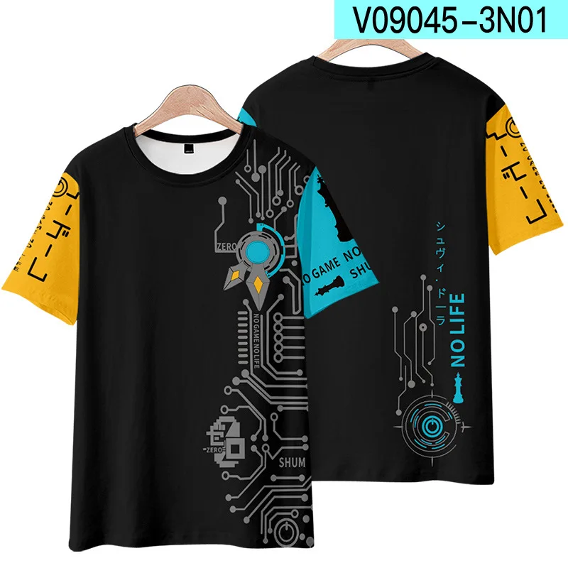 Футболка женская и мужская с 3D-принтом из японского аниме NO GAME LIFE - купить по