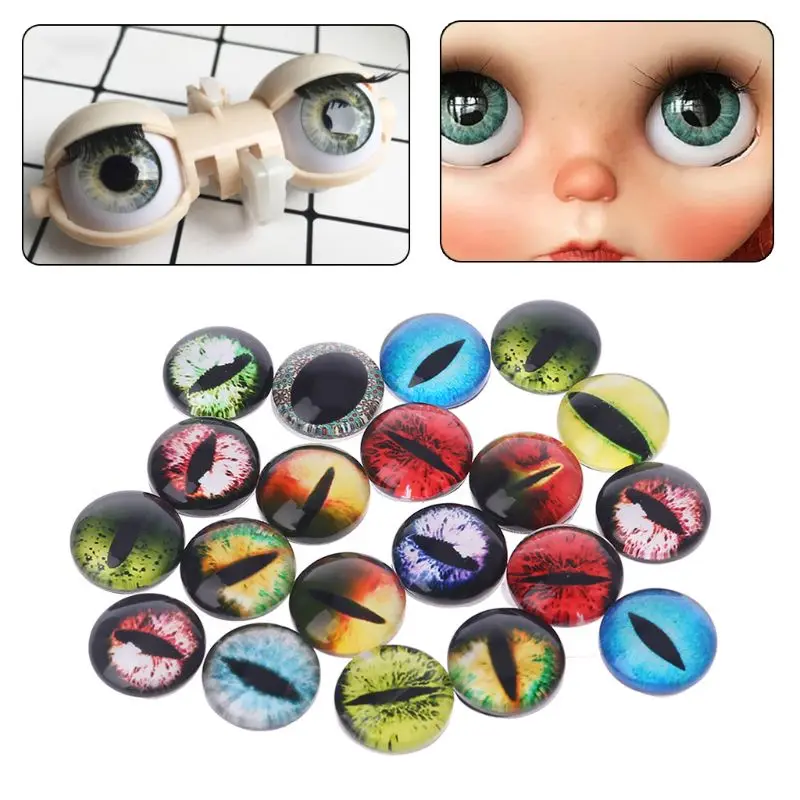 

10 Pairs Glass Doll Eyes Animal DIY Crafts Eyeballs For Dinosaur Eye Accessories Jewelry Making Handmade 8/12/18mm