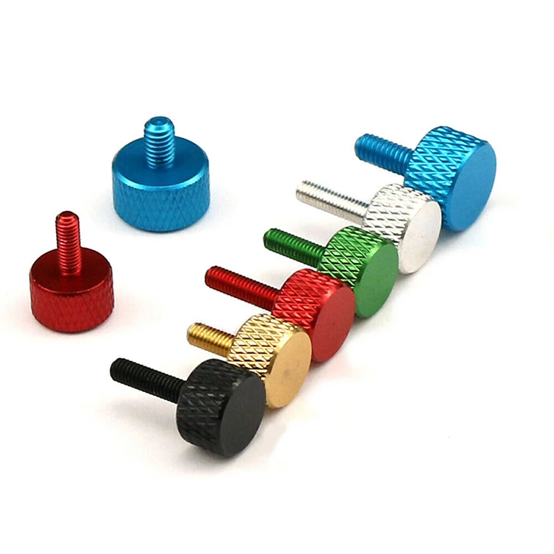

10pcs Knurled Thumb Screws M3 M4 Multicolour Aluminum Alloy Hand Twist Screws TL 6-16mm Chassis Modification DIY Screw