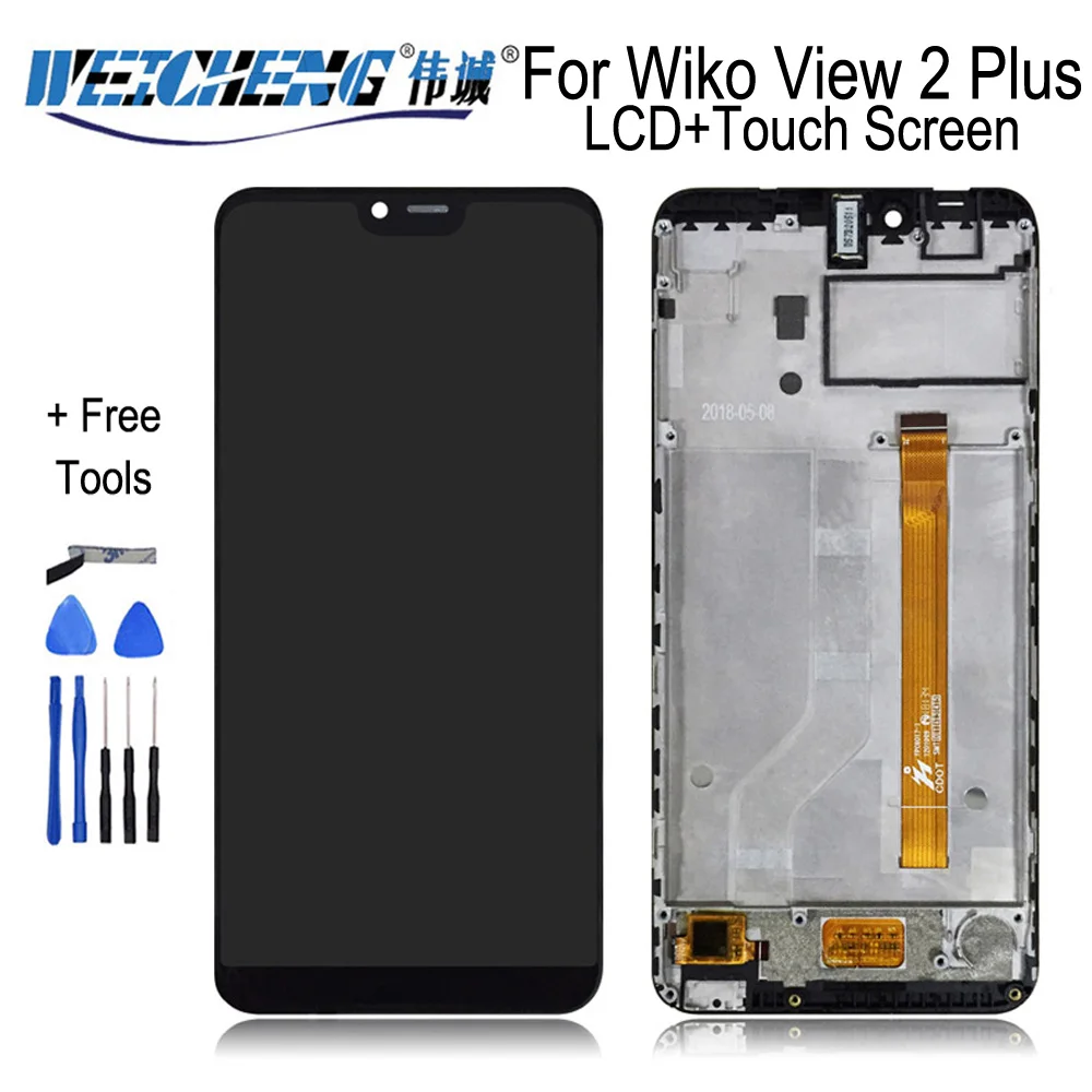 ЖК-экран с сенсором тактильная Рамка для монтажа Wiko View 2 Plus 720*1512 5 93 дюймов |
