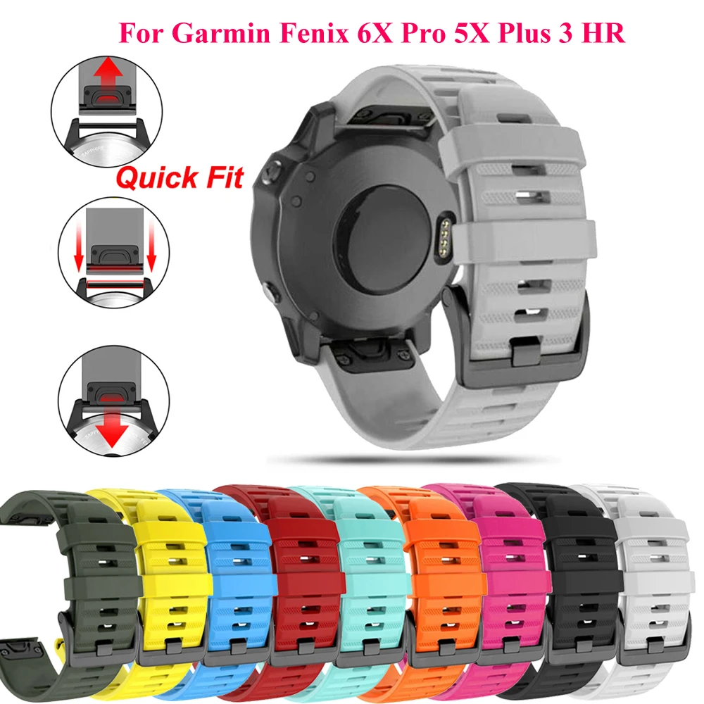 

Strap Sport Silicone Watchband Watch Bracelet For Garmin Fenix 6 6s 6X Pro 5s 5X Plus 3 3HR 935 Easy Fit Quick Release Wirstband