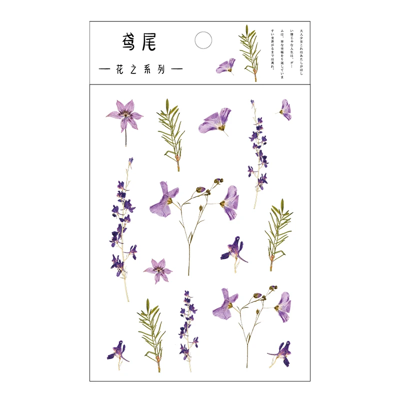 

Qiduo Flowers Leaves Plants Deco Sticker Natural Daisy Clover Japanese Words Stickers Aesthetic Transparent Material stationery