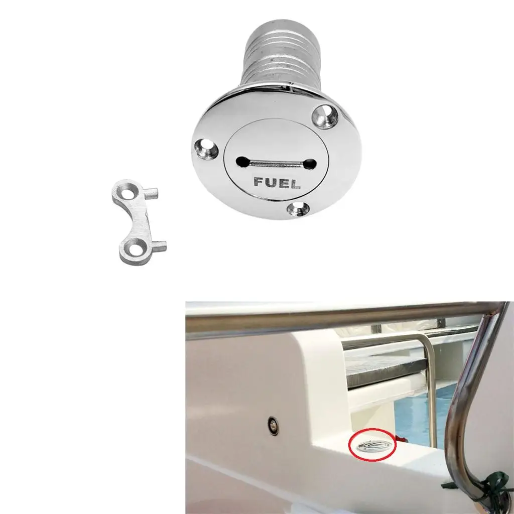 

8mm Boat Deck Fill Filler with Key Cap 1-1/2 inch, Fuel Gas Marine Yacht 316 Stainless Steel