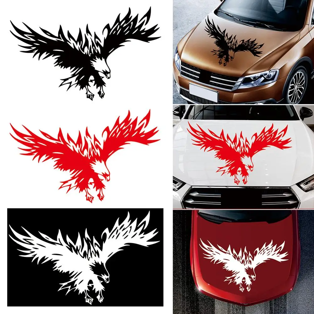 

Animals Flying Bald Eagle Pattern Car Hood Decal Fashion PVC Vinyl Suv Body Sticker Universal Accessories 80cm X 50cm