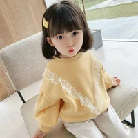girls hoodies sweatshirts kids outwear 2021 yellow velvet thicken warm winter autumn cotton fleece plus size childrens clothin