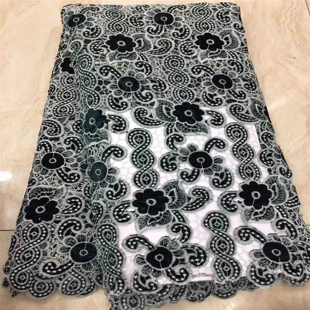 Нигерийская французская кружевная ткань бархат Тюль Высокое качество