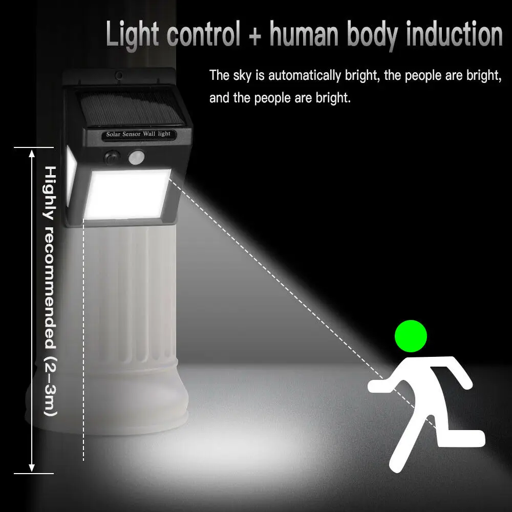 Фонарь уличный на солнечной батарее с датчиком движения 40 светодиодный |