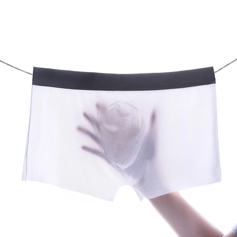 Трусы-боксеры мужские из вискозы прозрачные с мешочком забавные 2019 | Мужская
