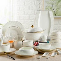 jingdezhen bone china tableware set european bowl plate spoon set 60 pieces of high grade ceramic bowl plate household gifts