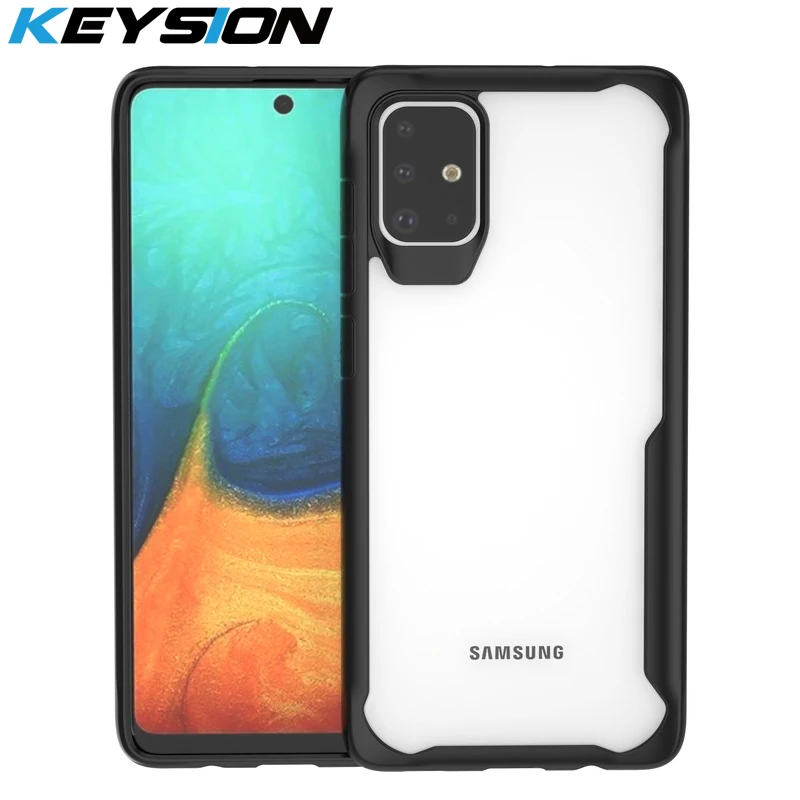 KEYSION противоударный чехол для Samsung A51 A71 A70S A50 A30S A20S A10S прозрачный силиконовый