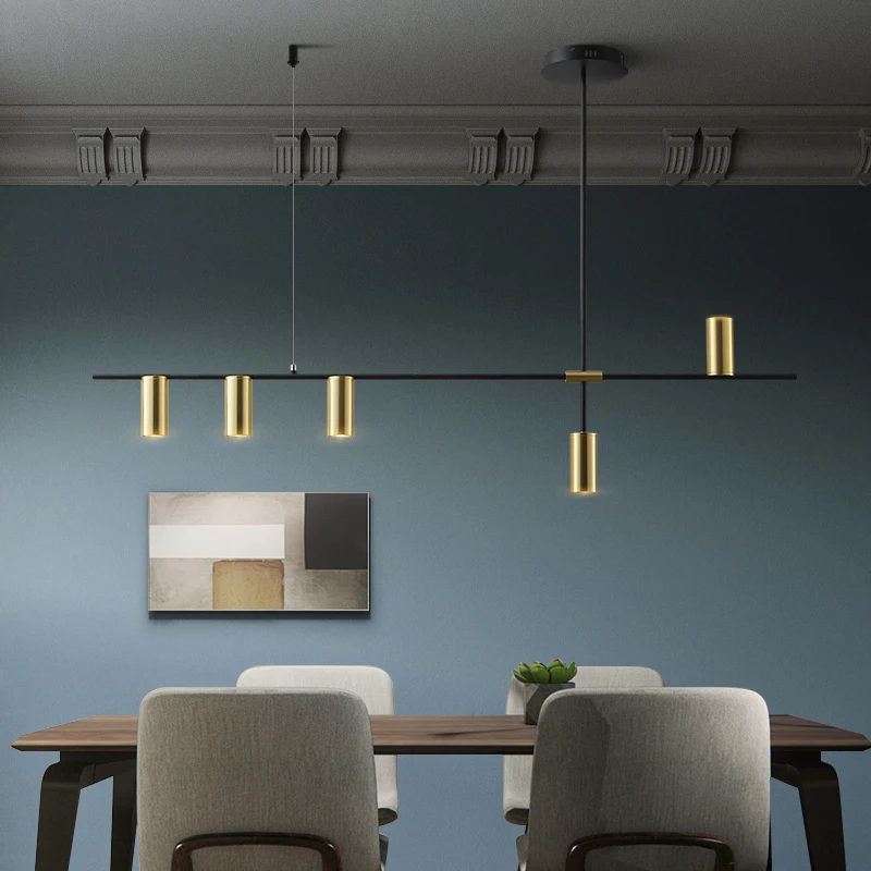 Скидка Золотая или черная простая светодиодный ная люстра, современный кухонный остров, длинный подвесной светильник, обеденный бар, офис, кофе, ре...