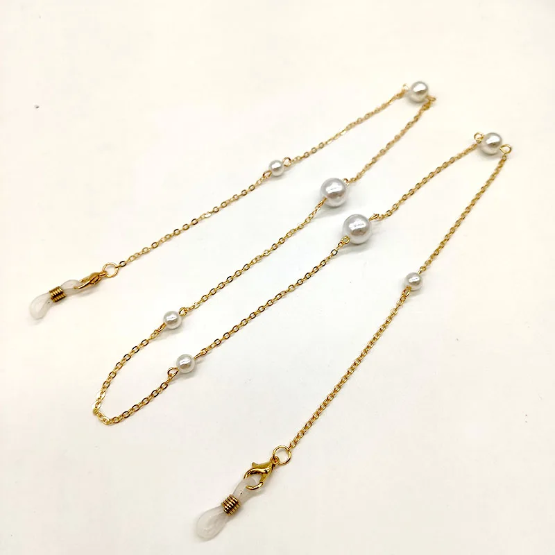 Color Crystal Bead Pearl Eyeglass Chain Eyewear Holder Strap Sunglass Retainer sunglass accessory Women Gift Necklace | Аксессуары для