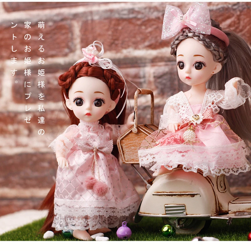 

BJD Doll 13 Movable Joints Dolls Makeup Casual Wear Clothes with Shoes Doll Accessories Toy for Girls Holiday Gift 16cm 2pcs