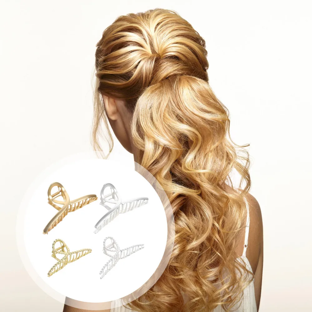 

4pcs Alloy Hair Claws Elegant Design Hair Claws Big Size Clips for Hair Holder