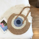 Женская соломенная сумка ручной работы, круглая пляжная сумка из ротанга, ручная работа, лето 2020