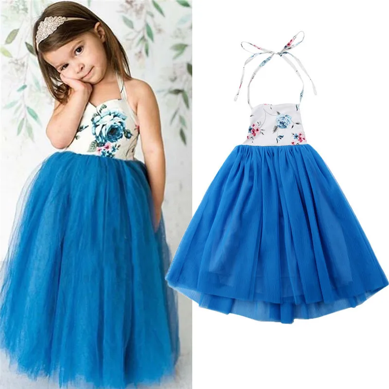 

AA Flower Girl Dress Princess Floral Tube Top Long Dress Sweet Party Easter Pageant Bridesmaid Sleeveless Kids Girls Dresses
