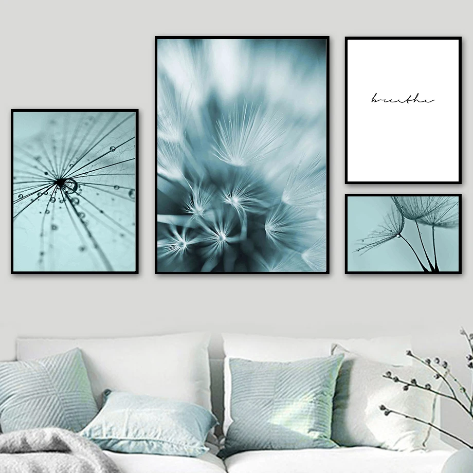 

Dandelion Grass Raindrops Sky Quote Plant Wall Art Canvas Painting Nordic Posters And Prints Wall Pictures For Living Room Decor