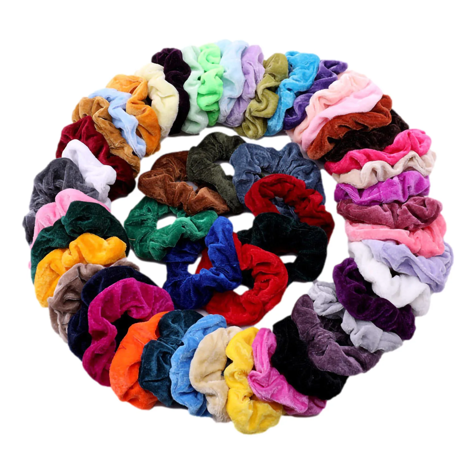 

Children's headband Schoolgirl Colorful Elasticity Velvet Hair Band Kids Girls 50pcs/set Hair Ring hair accessories kids