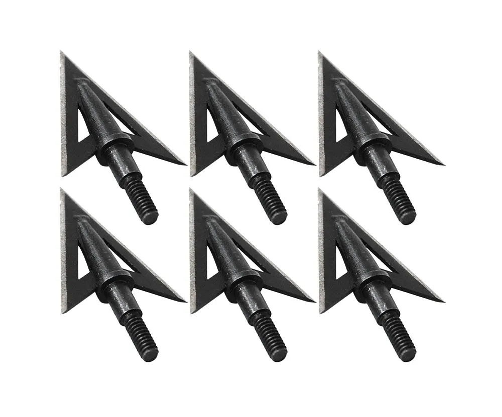 6/12pcs100Grain Sharp Hunting Broadheads Arrow Head Thread Screw in Archery Tips Points Target Shooting Steel | Спорт и развлечения