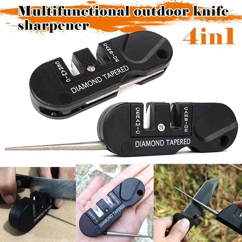 

Multifunctional Cutter Sharpening Tool Portable Survival Pocket Stage Sharpener ASD88