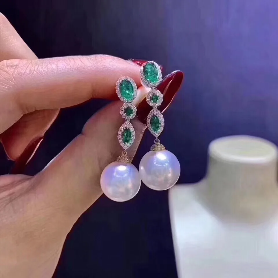 Женские круглые серьги подвески D109 изящные из чистого серебра 925 пробы с