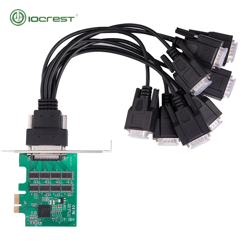 iocrest pcie 8 портов rs232 db9 серийный io карта pci