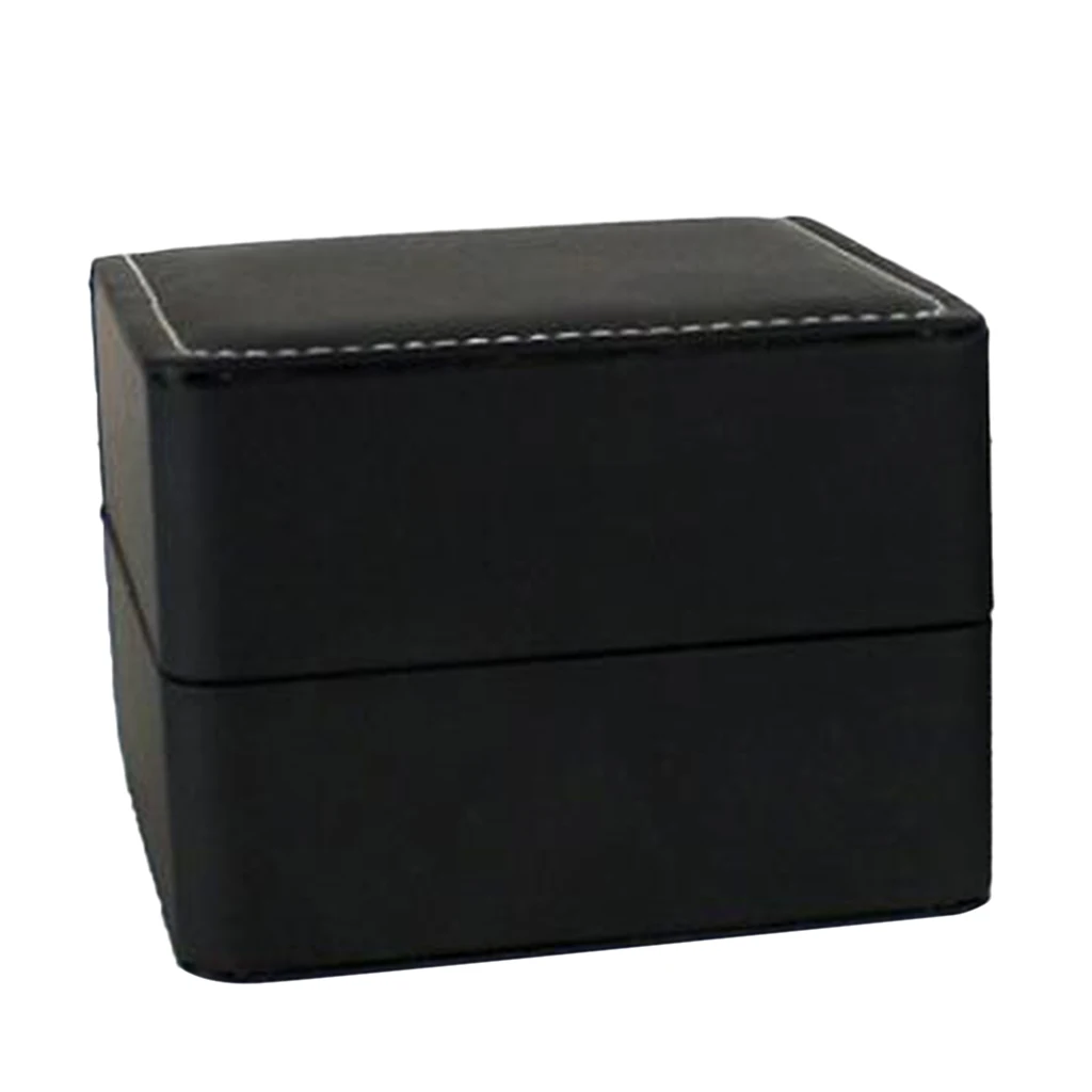 Квадратная черная коробка из искусственной кожи для хранения наручных часов 10x10x7