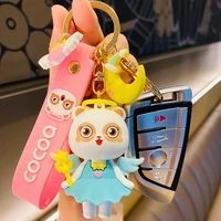 new cute rabbit keychain anime keychain cartoon keychain charms couple bag car pendant key ring girls keychain gift jewelry