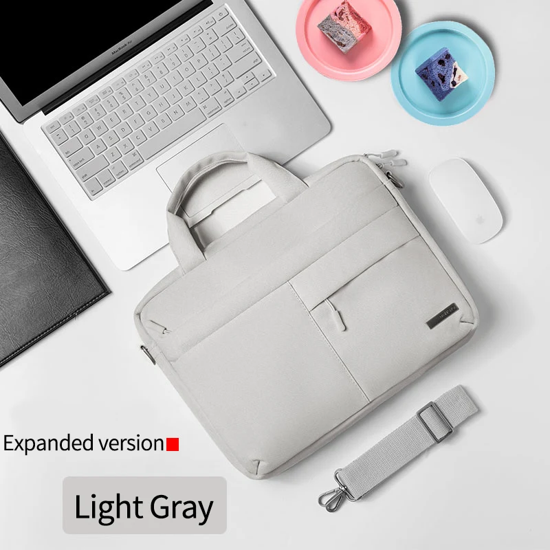 Light Gray Style B Модная сумка для ноутбука для женщин, 12, 13, 14, 15, 15,6 дюймов для MacBook Xiaomi air pro retina 13,3 сумка с ремешком для ноутбука сумка для переноски - Цвет: Light Gray Style B