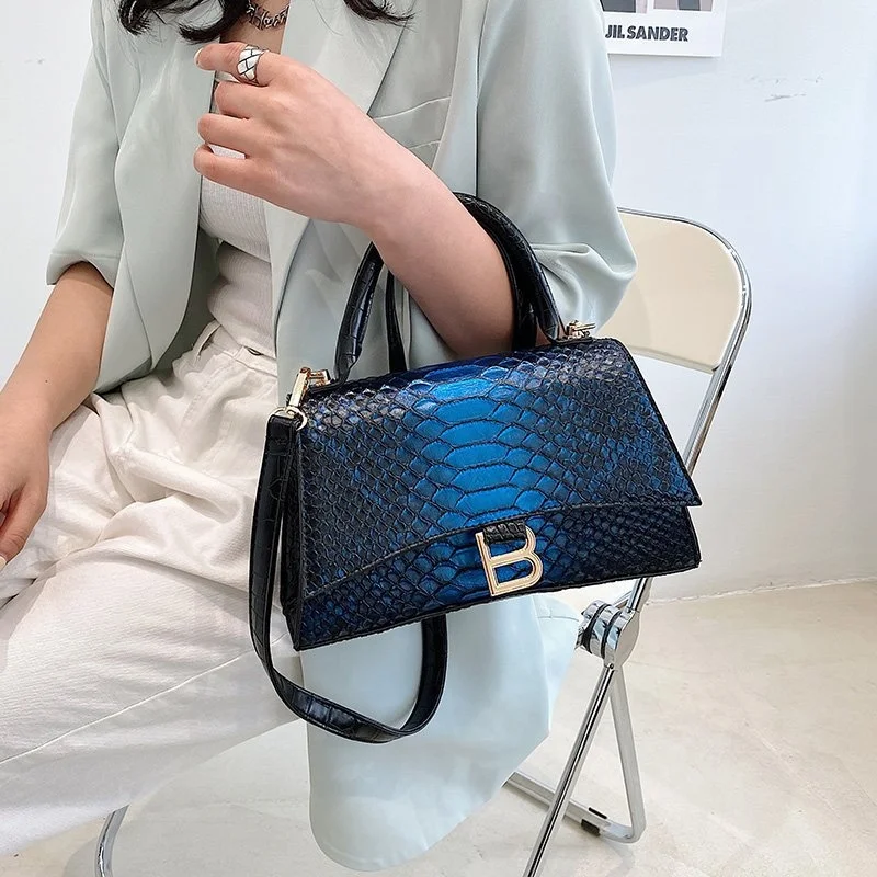 

Bag female letter handbag new colorful snake hourglass bag Single Shoulder Messenger Bag