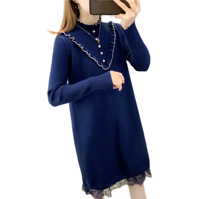 

18999 hall 2 lines in the no. 1 make lace collar lace knitting dress teamed [1130] 65